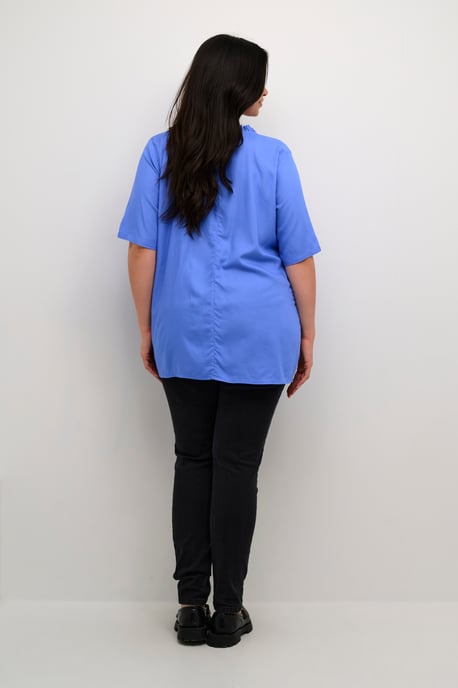 Blouse with short sleeve A-shape Ultramarine - Image 2