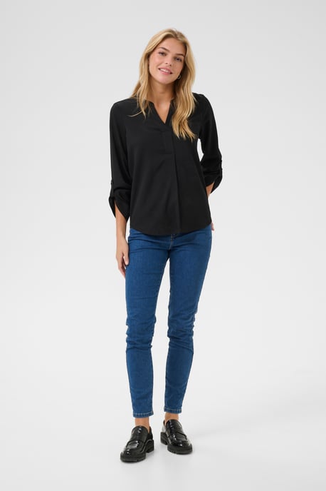 Blouse with short sleeve Regular fit Black Deep - Image 1