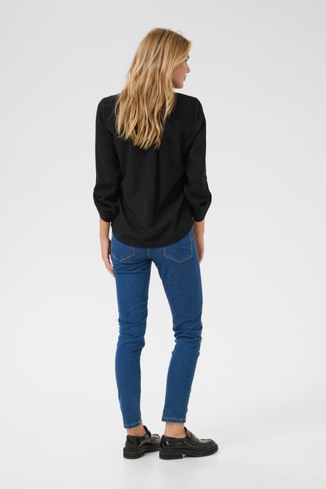 Blouse with short sleeve Regular fit Black Deep - Image 2
