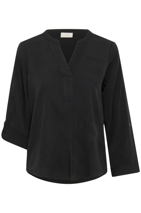 Blouse with short sleeve Regular fit Black Deep - Image 4