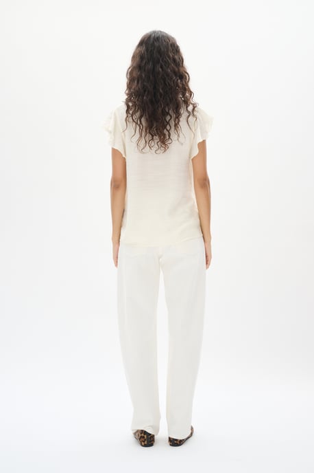 Blouse met korte mouwen Whisper White - Image 4