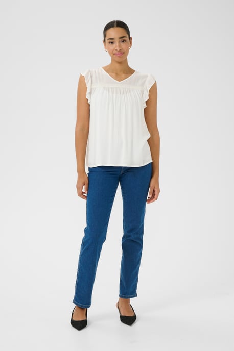Blouse with short sleeve Regular fit Chalk - Image 2