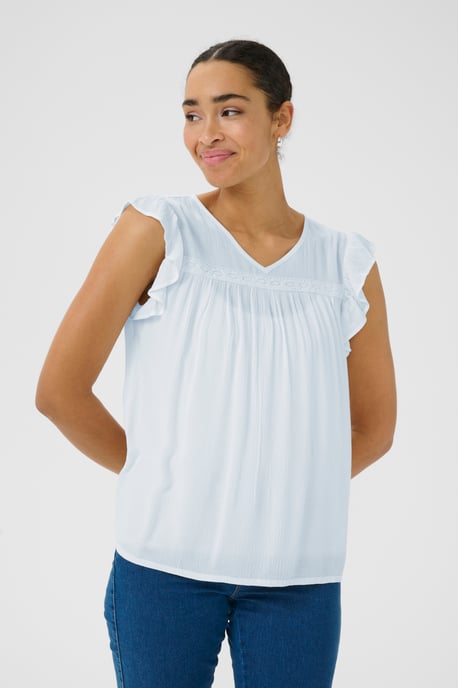Blouse with short sleeve Regular fit Chalk - Image 5