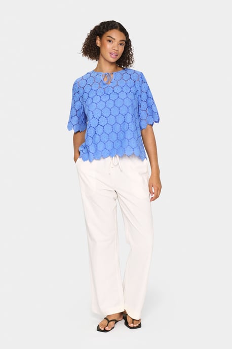 Blouse with short sleeve Loose fit Provence - Image 1