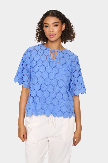 Blouse with short sleeve Loose fit Provence - Image 2