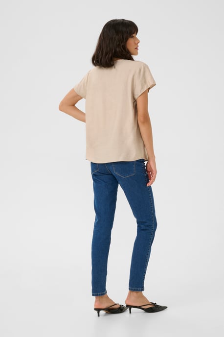 Blouse met korte mouwen Regular fit Feather Grey CC beige - Image 2