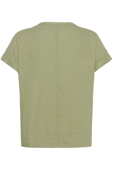 Blouse with short sleeve Loose fit Oil Green - Image 5