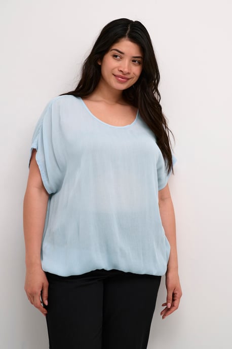 Blouse with short sleeve Loose fit Celestial Blue - Image 3