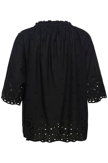 Blouse with short sleeve Relaxed fit Black - Image 5