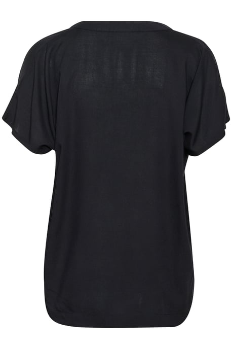 Blouse with short sleeve Regular fit Black Deep - Image 5