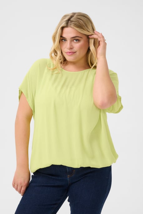 Blouse with short sleeve Loose fit Lettuce Green - Image 3