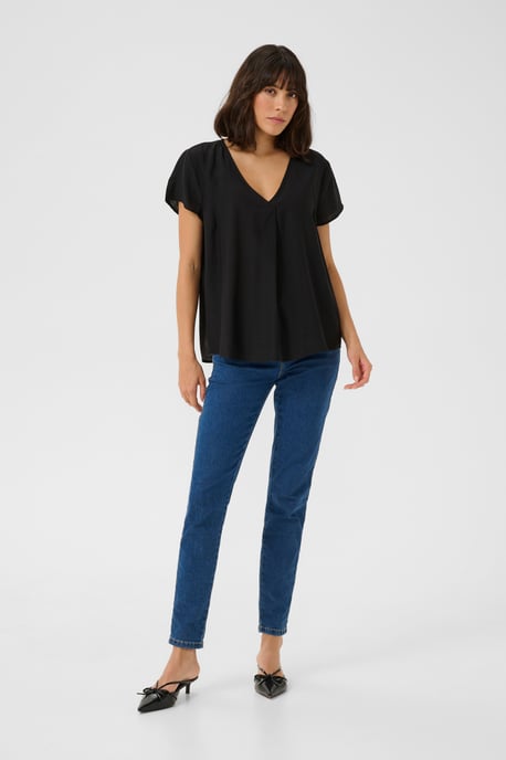 Blouse with short sleeve Regular fit Black Deep CC - Image 1