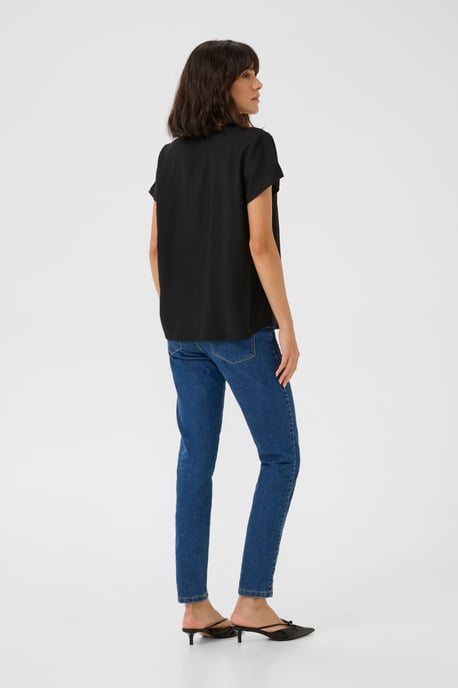 Blouse with short sleeve Regular fit Black Deep CC - Image 2