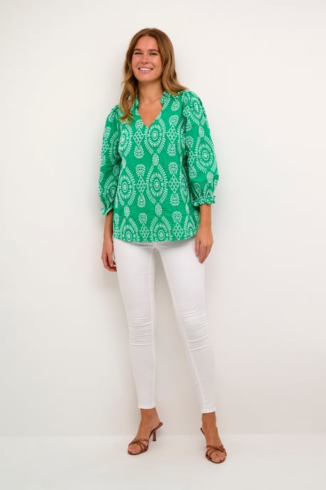 Blouse with short sleeve Casual fit Holly Green - Image 1