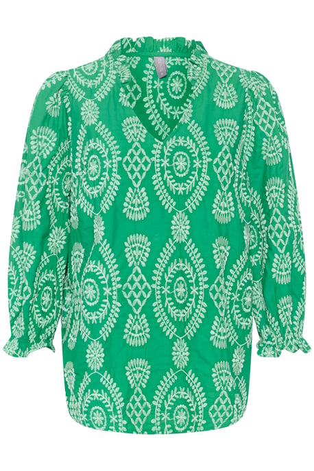 Blouse with short sleeve Casual fit Holly Green - Image 4