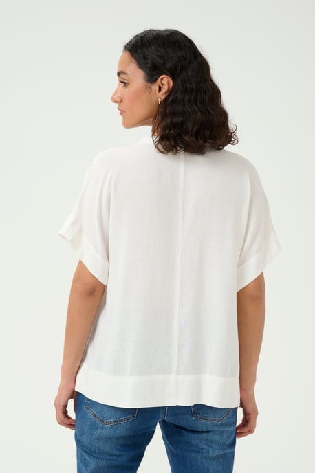 Blouse with short sleeve Loose fit Chalk - Image 3