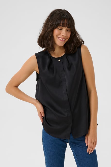 Sleeveless blouse Regular fit Black Deep - Image 3