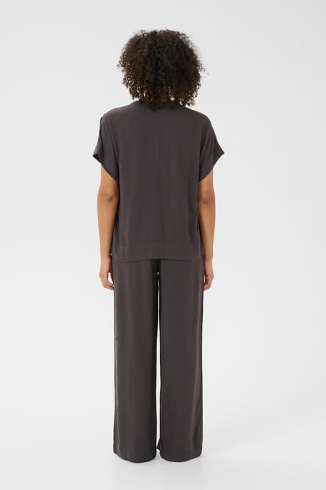 Blouse with short sleeve Loose fit Black Oyster - Image 3