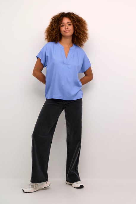 Blouse met korte mouwen Regular fit Ultramarine blue - Image 1