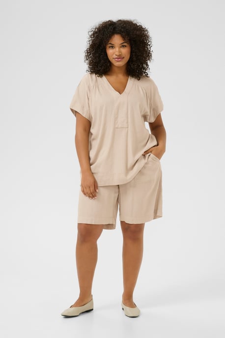 Blouse with short sleeve Loose fit Feather Gray - Image 1