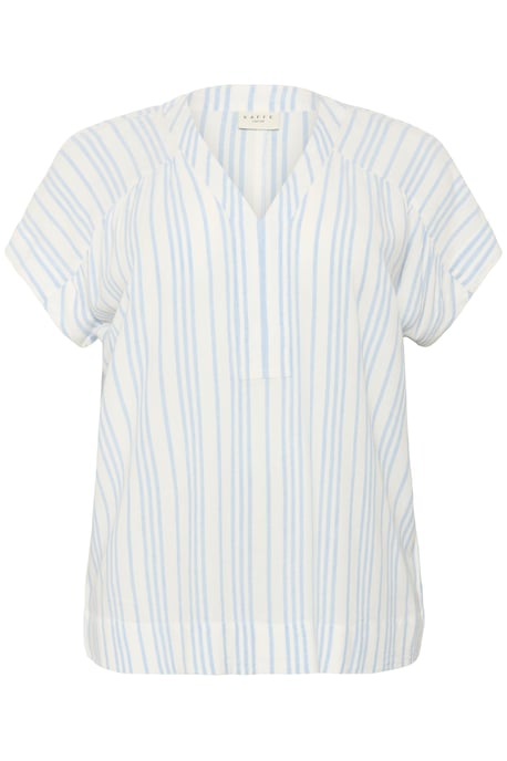 Blouse with short sleeve Loose fit Chalk/Soft Chambray Stripe - Image 4