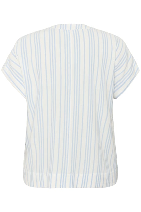 Blouse with short sleeve Loose fit Chalk/Soft Chambray Stripe - Image 5