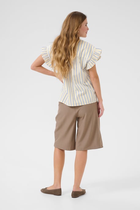 Blouse met korte mouwen Relaxed fit White/Blue/Yellow Stripe white multi - Image 2