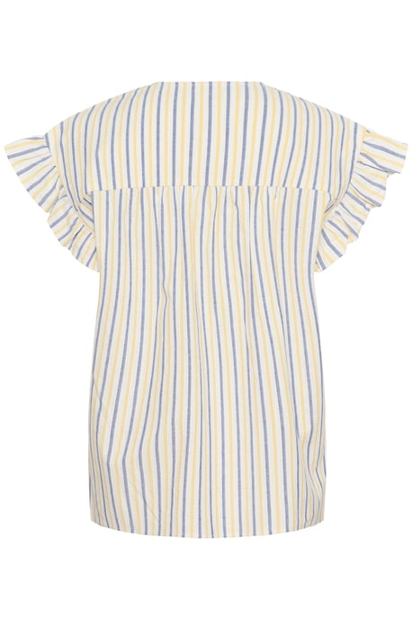 Blouse met korte mouwen Relaxed fit White/Blue/Yellow Stripe white multi - Image 5