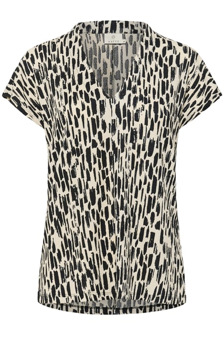 Sleeveless blouse Casual fit Turtledove/Black Paint Print - Image 4