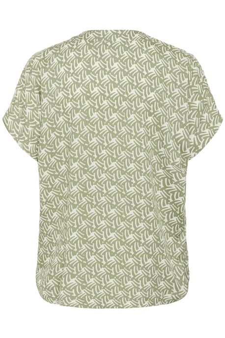 Blouse with short sleeve Regular fit Oli Green / Chalk Print - Image 5