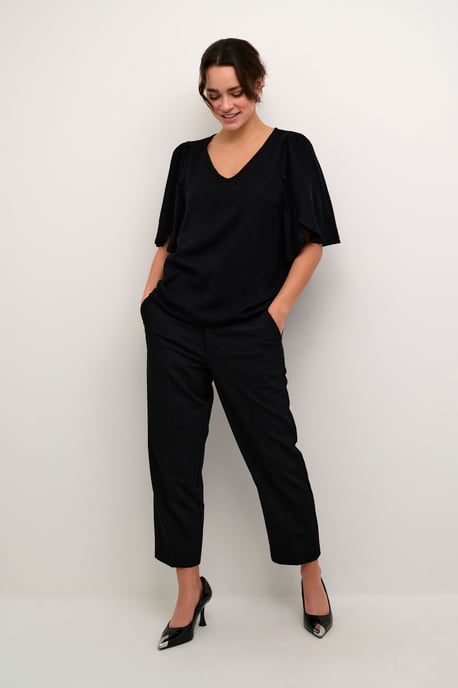 Blouse with short sleeve Loose fit Black Deep - Image 1