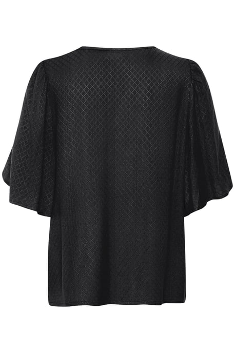 Blouse with short sleeve Loose fit Black Deep - Image 5