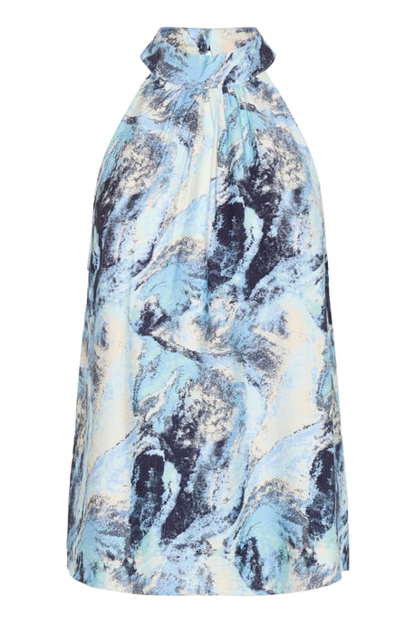 Sleeveless blouse A-Line Blue Organic Print - Image 4