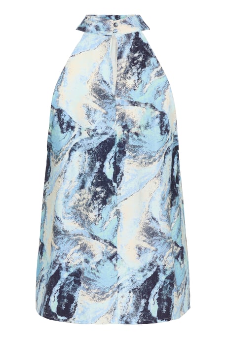 Sleeveless blouse A-Line Blue Organic Print - Image 5