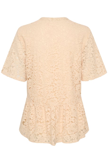 Blouse with short sleeve Regular fit Creme - Image 5