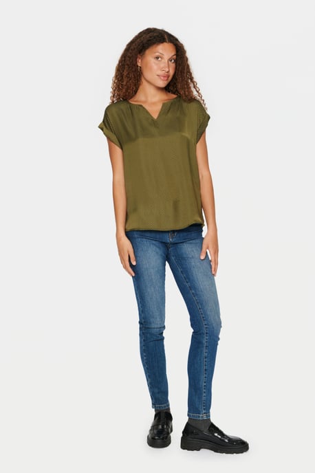 Sleeveless blouse Classic fit Army Green - Image 1