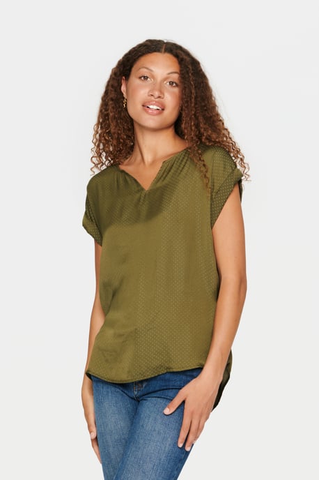 Sleeveless blouse Classic fit Army Green - Image 2
