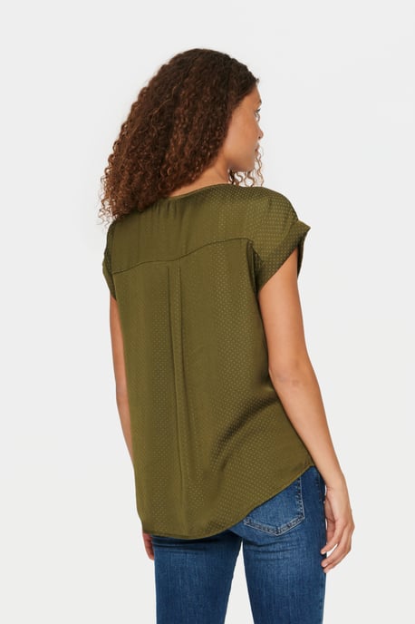 Sleeveless blouse Classic fit Army Green - Image 3