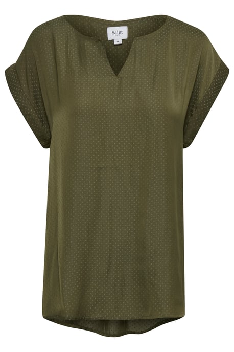 Sleeveless blouse Classic fit Army Green - Image 4