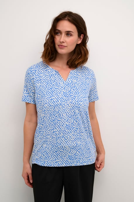 Blouse with short sleeve Regular fit Ultramatine/Feather Gray Dot - Image 2