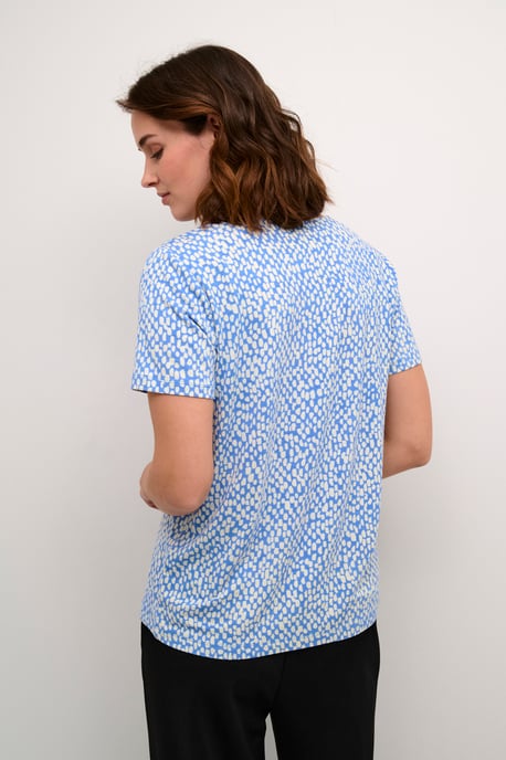 Blouse with short sleeve Regular fit Ultramatine/Feather Gray Dot - Image 3