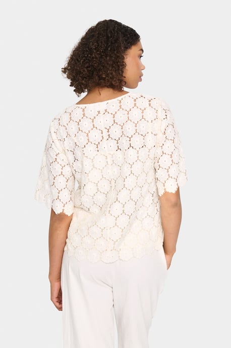 Blouse with short sleeve Loose fit Sea Salt - Image 3
