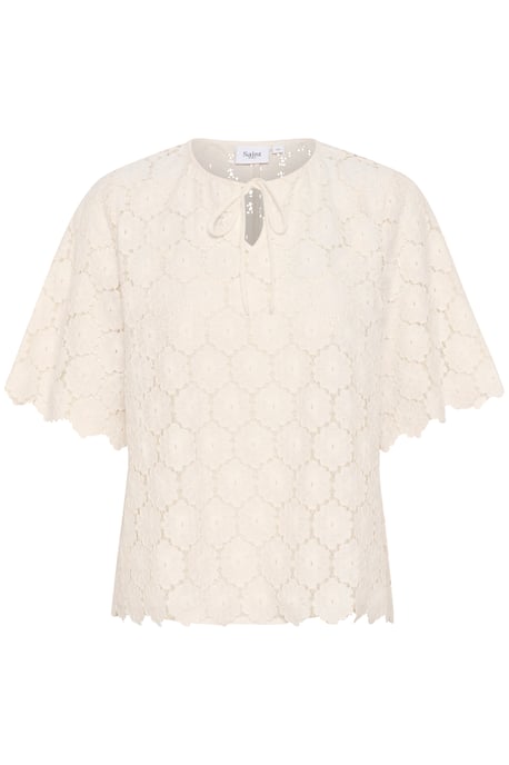 Blouse with short sleeve Loose fit Sea Salt - Image 4