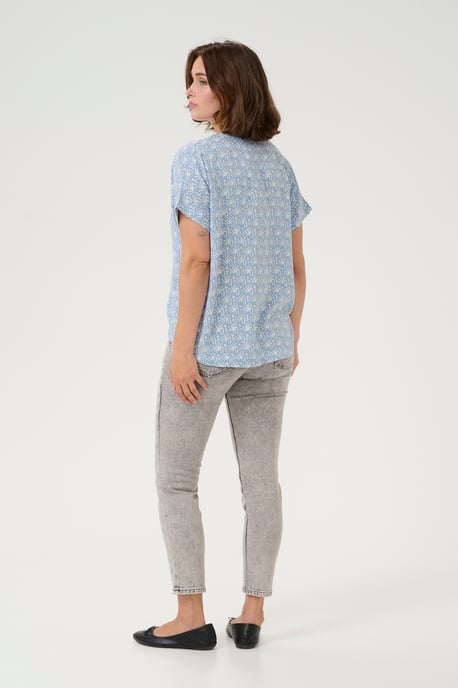 Blouse with short sleeve Regular fit Blue/Moonstruck Print - Image 2