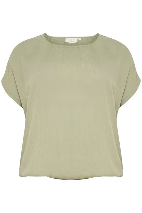 Blouse with short sleeve Loose fit Oil Green - Image 4