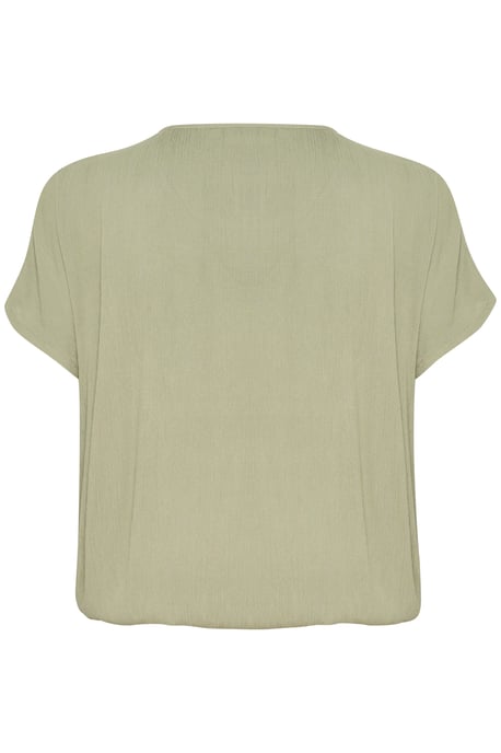Blouse with short sleeve Loose fit Oil Green - Image 5