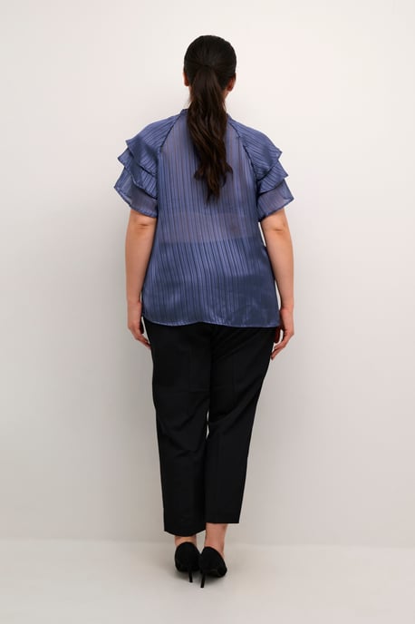 Blouse with short sleeve Regular fit Blue Indigo - Image 2