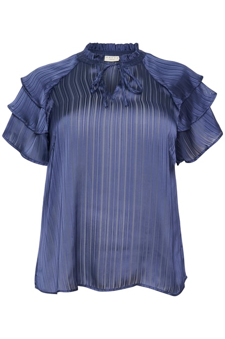 Blouse with short sleeve Regular fit Blue Indigo - Image 4