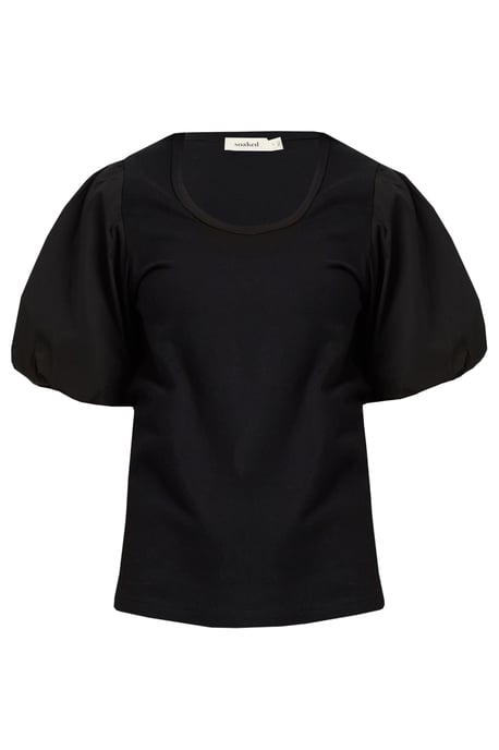 Blouse with short sleeve Regular fit Black - Image 4