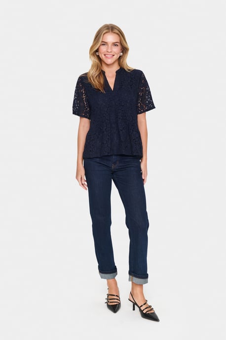 Blouse with short sleeve Regular fit Night Sky - Image 2